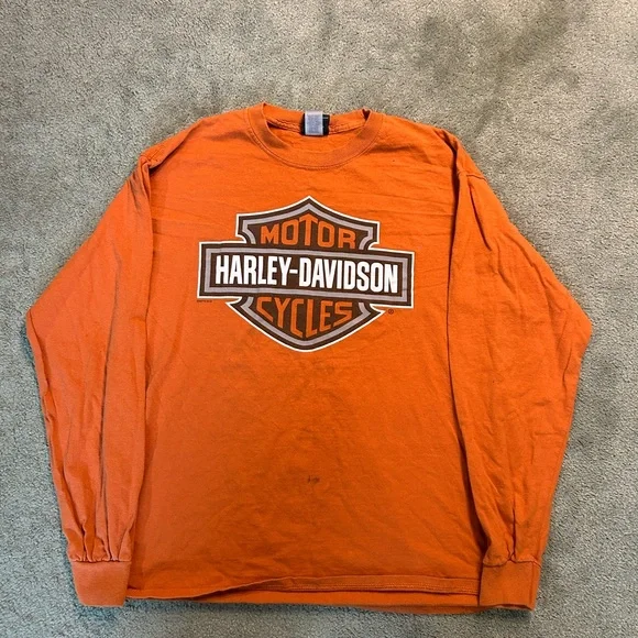 Hardly Davidson Double Sided Long Sleeve Shirt Size Large Y2K Motorcycle - Picture 2 of 5